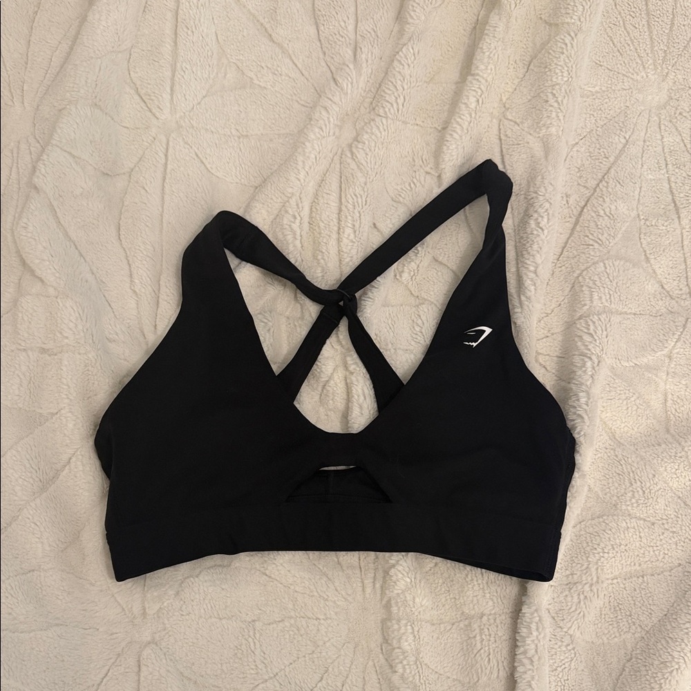 Gymshark Black Crisscross Strappy Sports Bra